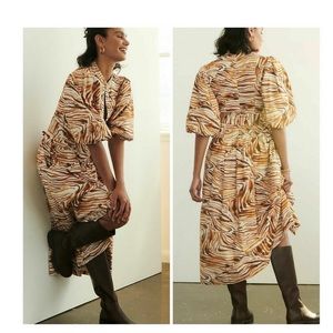 ANTHROPOLOGIE LOVE THE LABEL CHAKKA HONEY MIDI SHIRTDRESS NEW WITH TAGS!